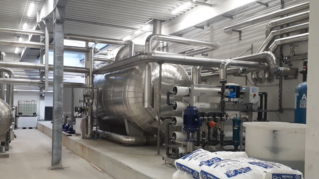 Rückverdampferraum in der Anlage der Cirkel GmbH & Co. KG